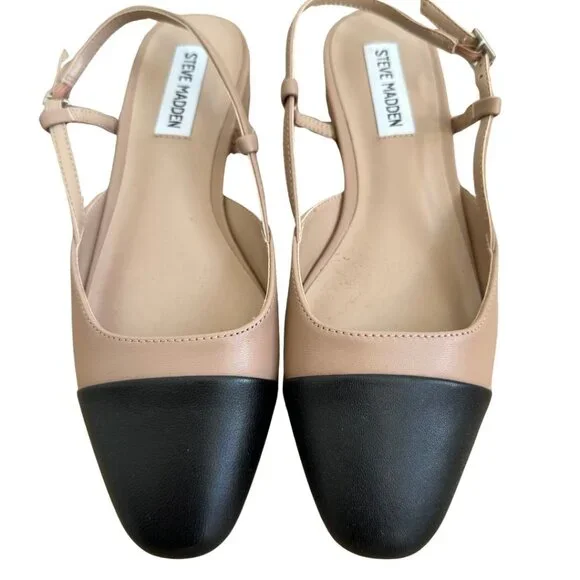 Steve Madden Slingback Mules Taupe, Black 6.5 - Picture 2 of 6